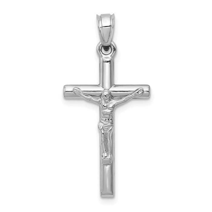 Million Charms 14K White Gold Themed Relgious Crucifix Pendant