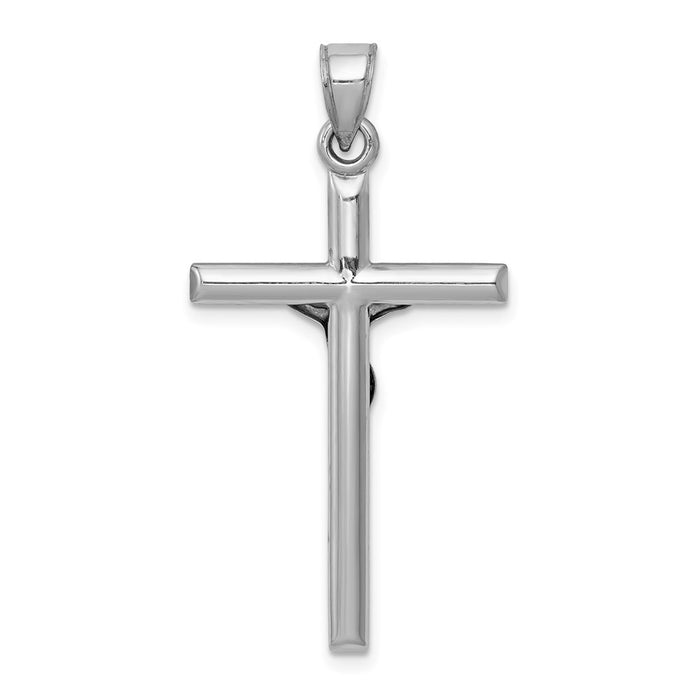 Million Charms 14K White Gold Themed Relgious Crucifix Pendant