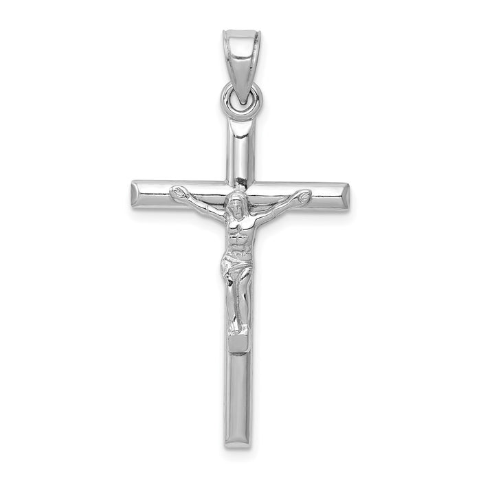 Million Charms 14K White Gold Themed Relgious Crucifix Pendant