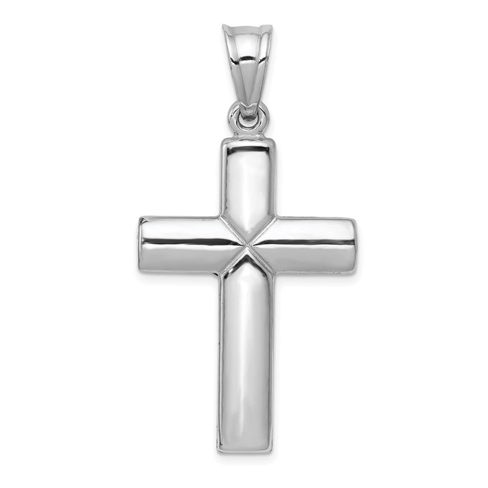 Million Charms 14K White Gold Themed Reversible Relgious Crucifix /Relgious Cross Pendant