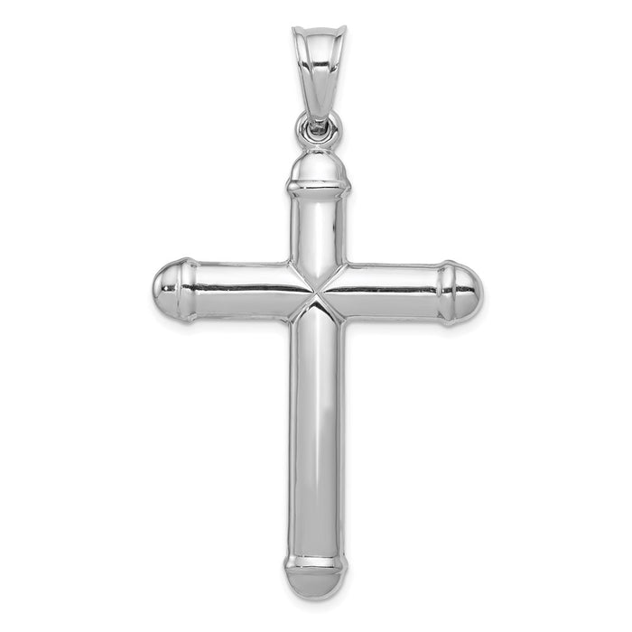 Million Charms 14K White Gold Themed Reversible Relgious Crucifix /Relgious Cross Pendant