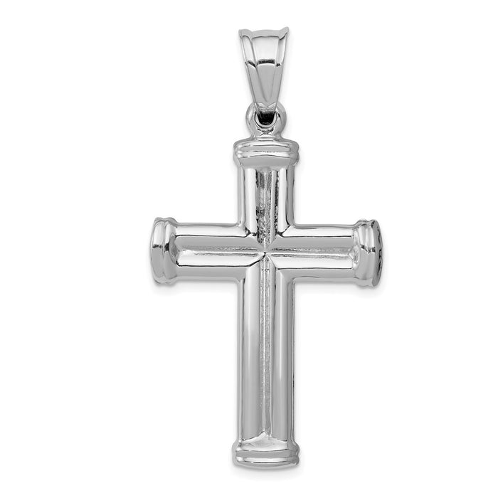 Million Charms 14K White Gold Themed Reversible Relgious Crucifix /Relgious Cross Pendant