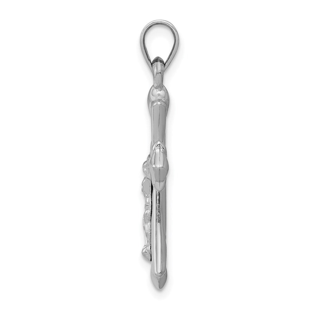 Million Charms 14K White Gold Themed Reversible Relgious Crucifix /Relgious Cross Pendant