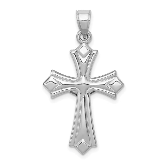 Million Charms 14K White Gold Themed Reversible Relgious Crucifix /Relgious Cross Pendant