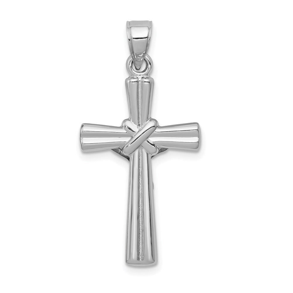Million Charms 14K White Gold Themed Reversible Relgious Crucifix /Relgious Cross Pendant