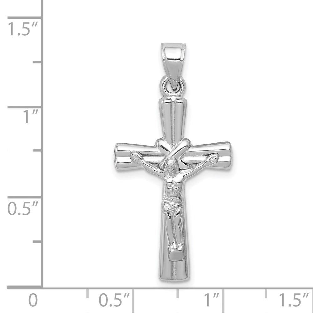 Million Charms 14K White Gold Themed Reversible Relgious Crucifix /Relgious Cross Pendant
