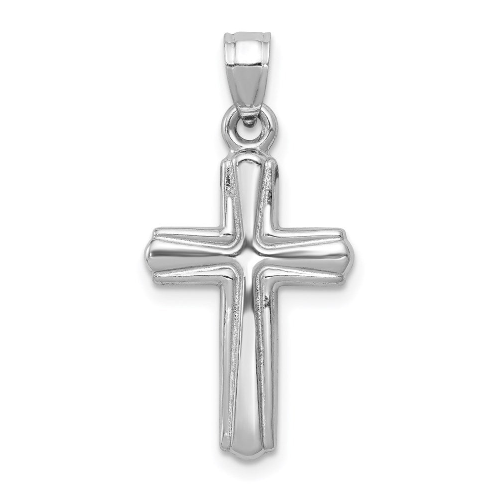 Million Charms 14K White Gold Themed Reversible Relgious Crucifix /Relgious Cross Pendant