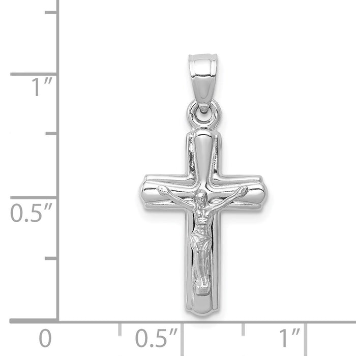 Million Charms 14K White Gold Themed Reversible Relgious Crucifix /Relgious Cross Pendant