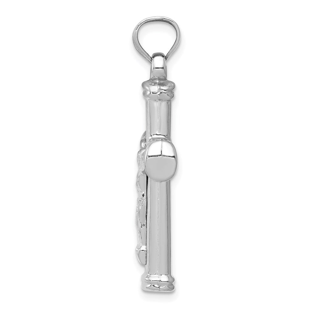 Million Charms 14K White Gold Themed Reversible Relgious Crucifix /Relgious Cross Pendant