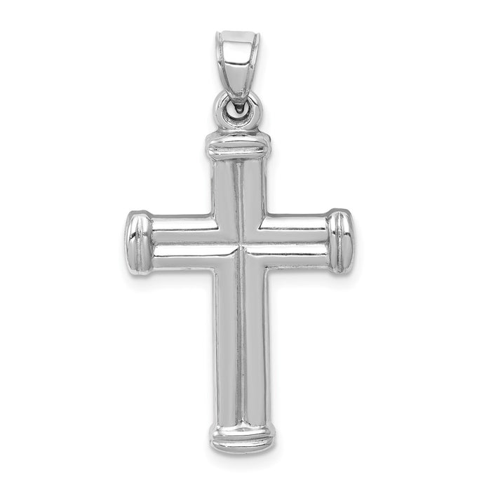 Million Charms 14K White Gold Themed Reversible Relgious Crucifix /Relgious Cross Pendant