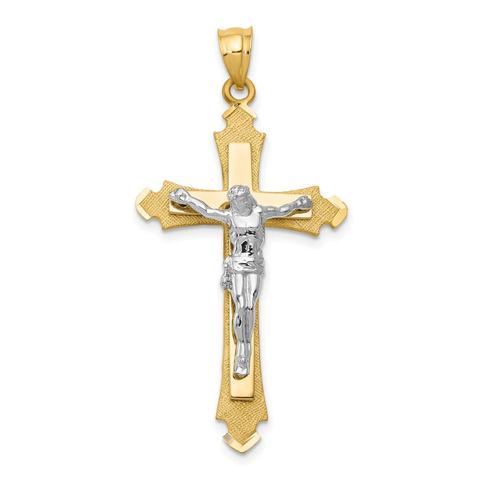 Million Charms 14K Two-Tone Relgious Crucifix Pendant