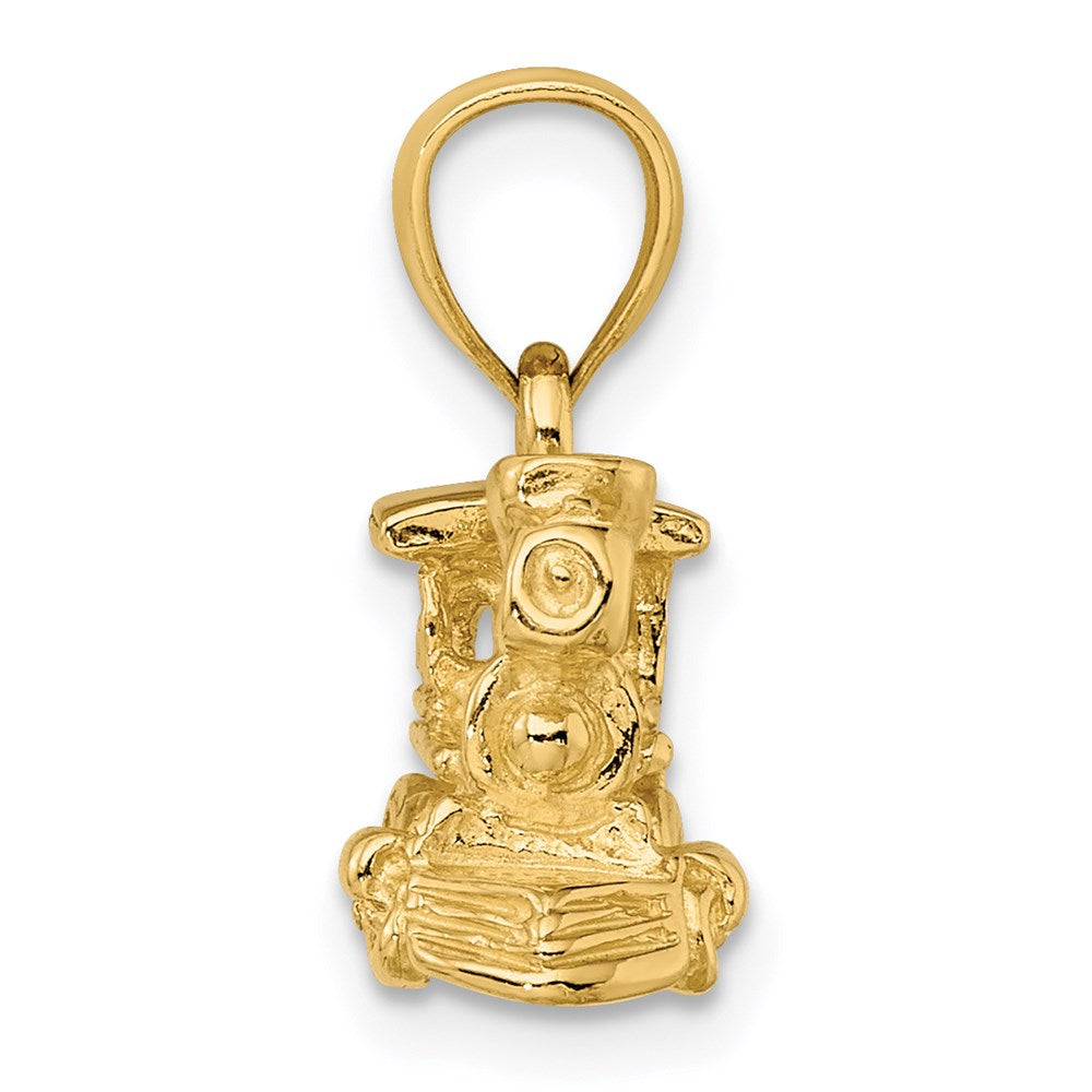 Million Charms 14K Yellow Gold Themed 3-D Locomotive Charm