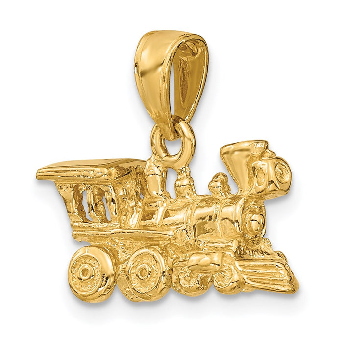 Million Charms 14K Yellow Gold Themed 3-D Locomotive Charm