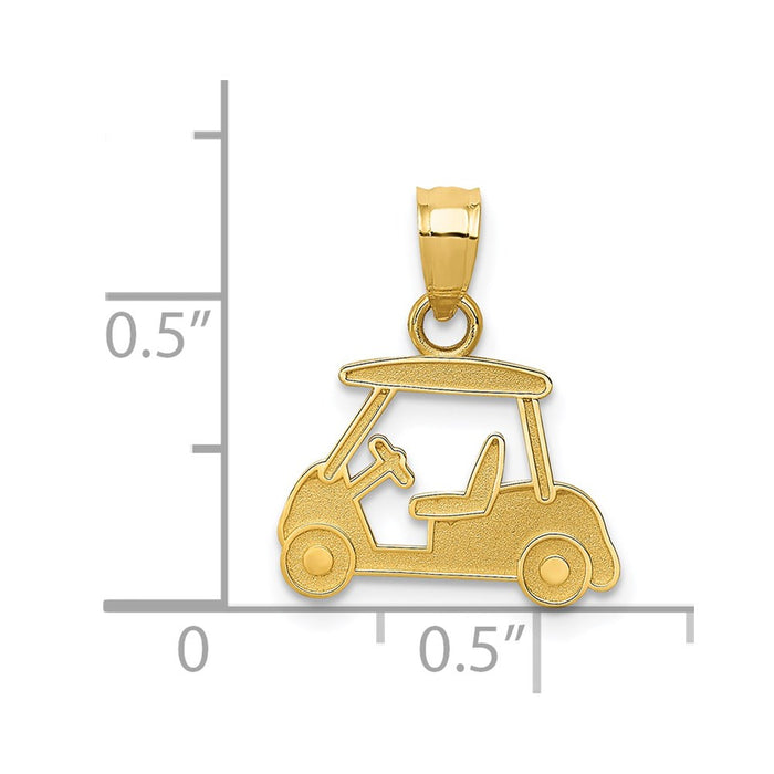 Million Charms 14K Yellow Gold Themed Sports Golf Cart Charm