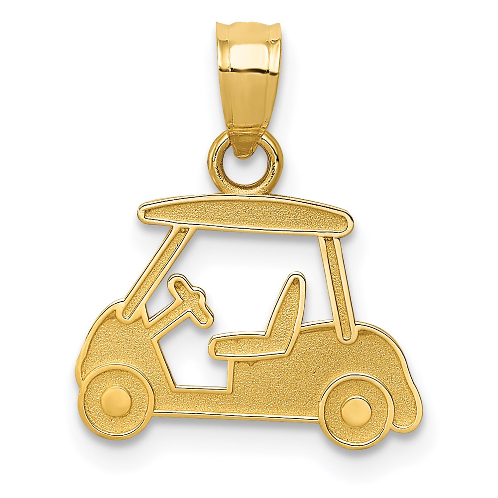 Million Charms 14K Yellow Gold Themed Sports Golf Cart Charm