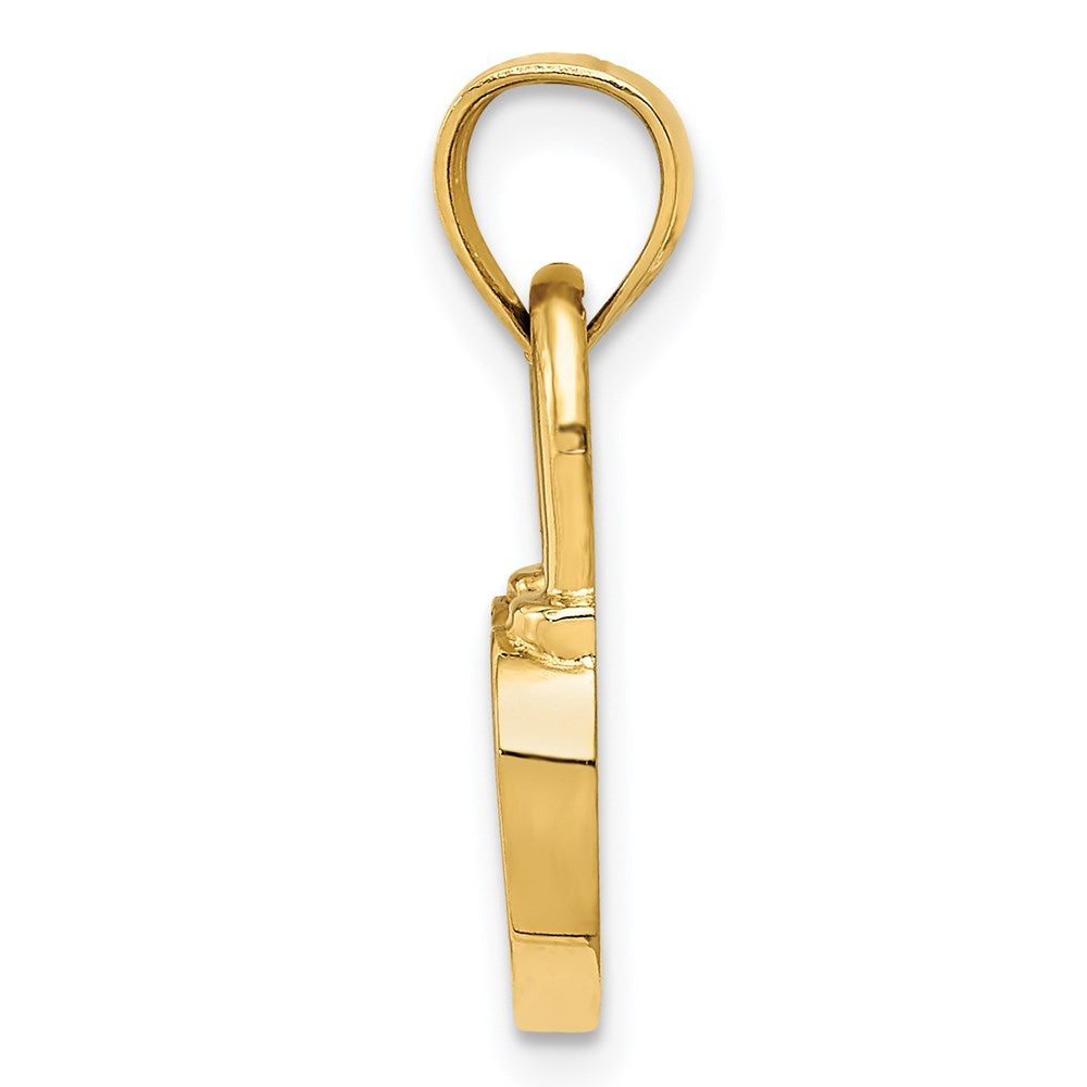 Million Charms 14K Yellow Gold Themed Polished Heart Lock Charm
