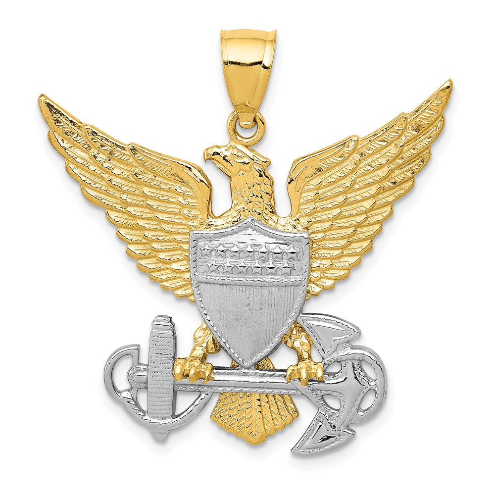 Million Charms 14K Two-Tone Us Navy Eagle Pendant