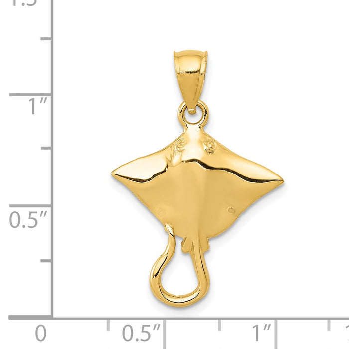 Million Charms 14K Yellow Gold Themed Stingray Pendant