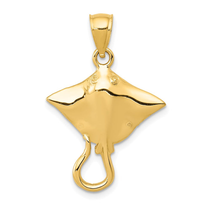 Million Charms 14K Yellow Gold Themed Stingray Pendant