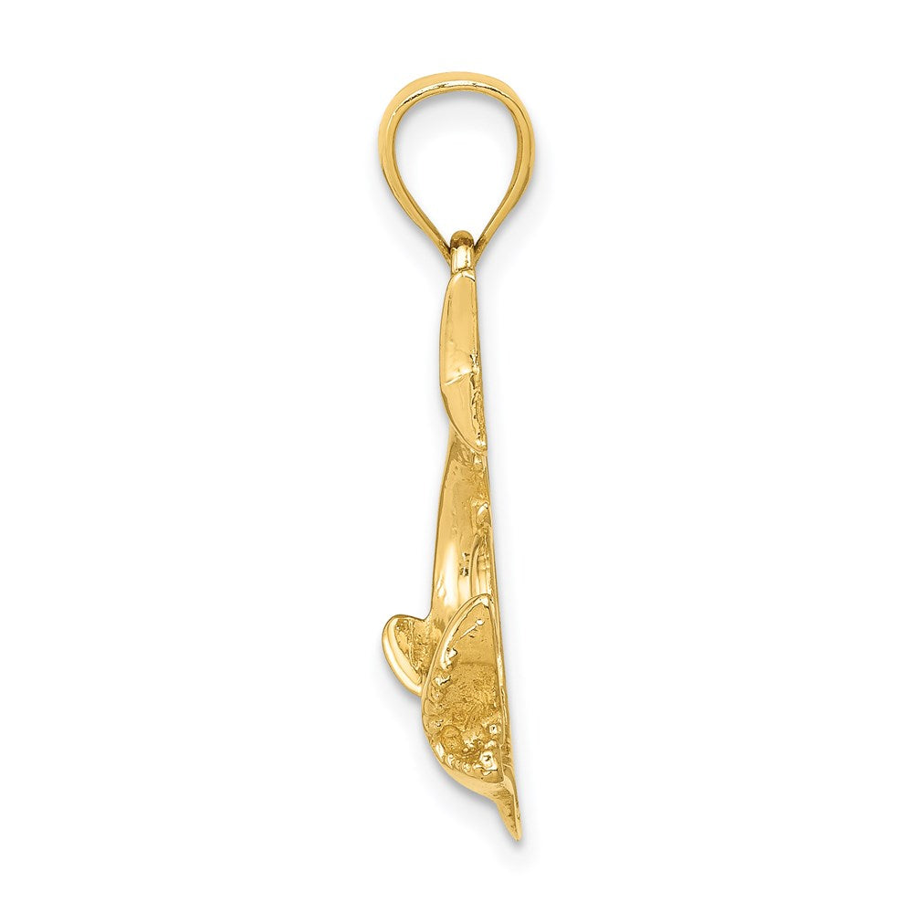 Million Charms 14K Yellow Gold Themed Shark Pendant