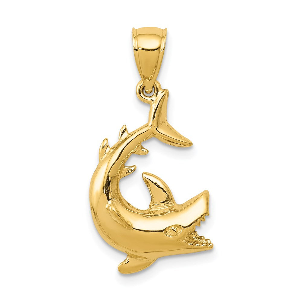 Million Charms 14K Yellow Gold Themed Shark Pendant