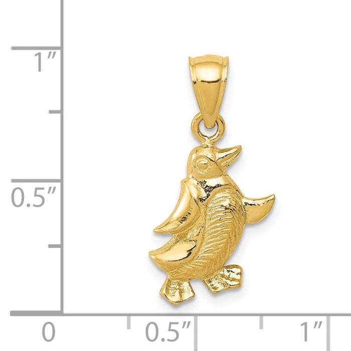 Million Charms 14K Yellow Gold Themed Penguin Pendant