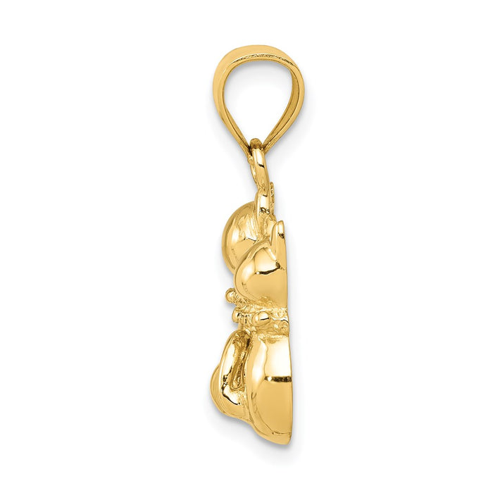 Million Charms 14K Yellow Gold Themed Cat Pendant