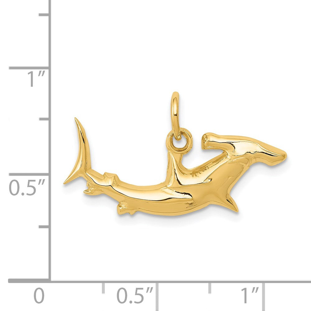 Million Charms 14K Yellow Gold Themed Hammerhead Shark Charm