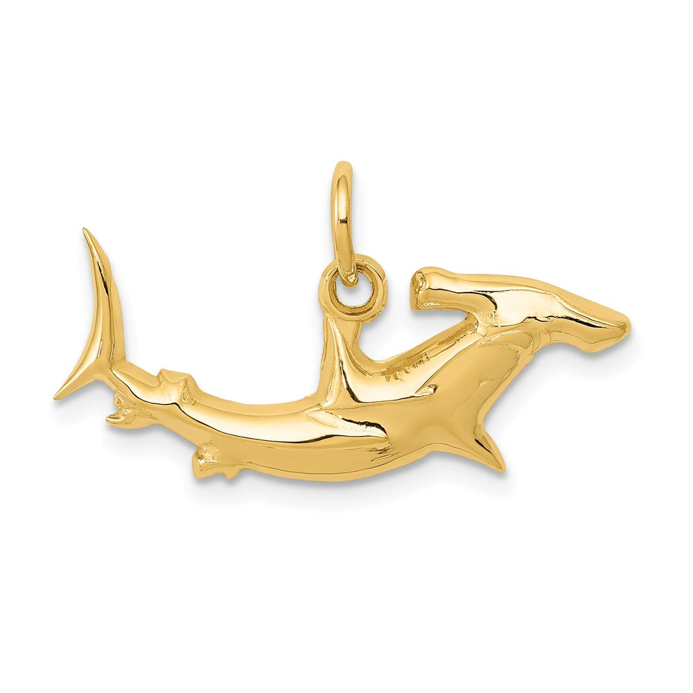 Million Charms 14K Yellow Gold Themed Hammerhead Shark Charm
