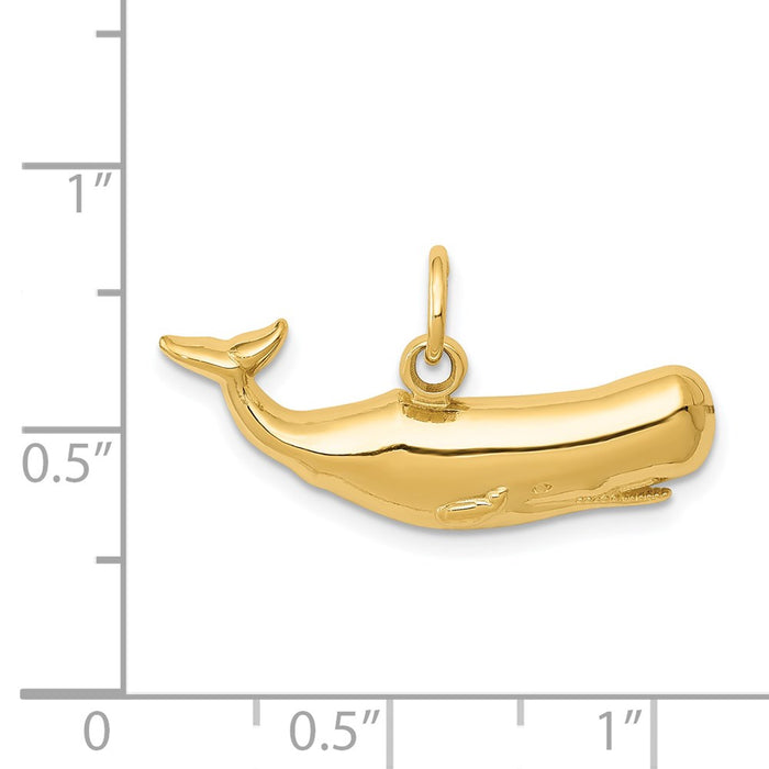 Million Charms 14K Yellow Gold Themed Sperm Whale Charm