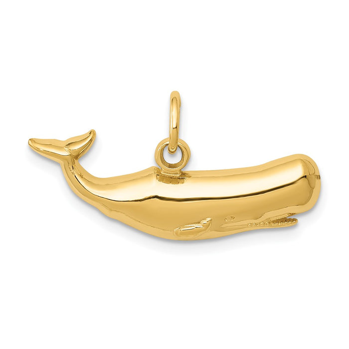 Million Charms 14K Yellow Gold Themed Sperm Whale Charm