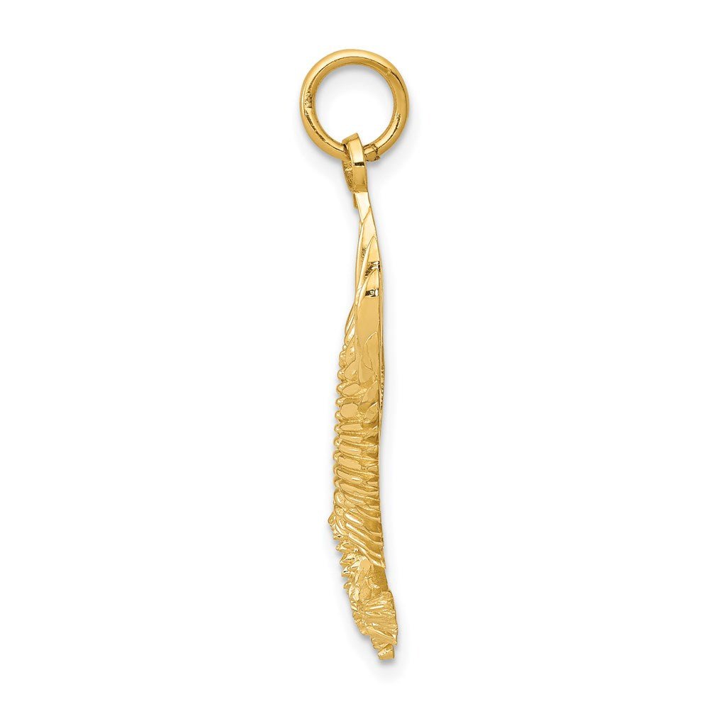 Million Charms 14K Yellow Gold Themed American Bald Eagle Charm