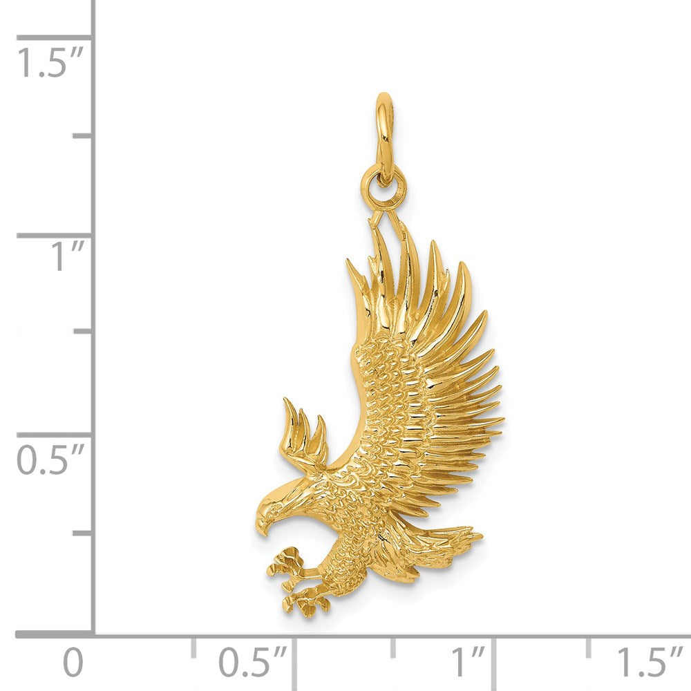 Million Charms 14K Yellow Gold Themed American Bald Eagle Charm