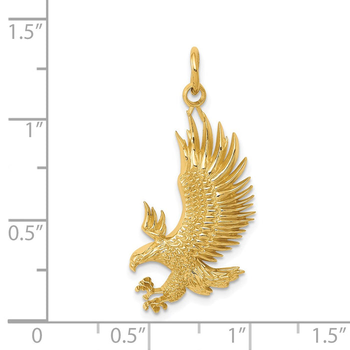 Million Charms 14K Yellow Gold Themed American Bald Eagle Charm