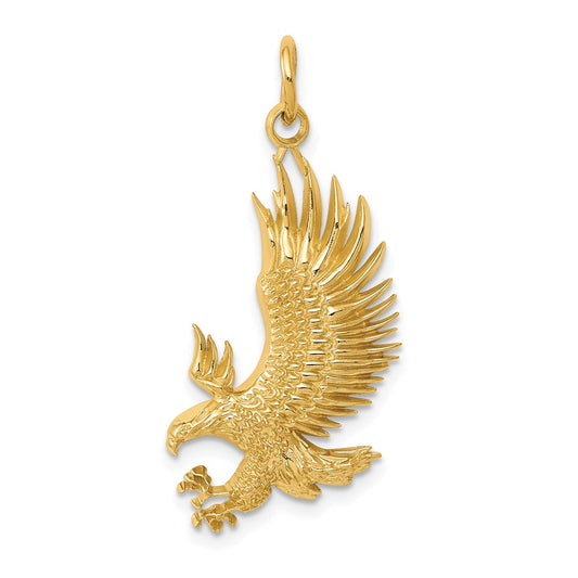 Million Charms 14K Yellow Gold Themed American Bald Eagle Charm