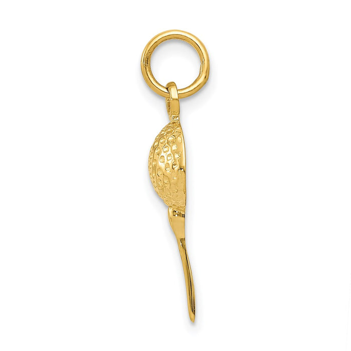 Million Charms 14K Yellow Gold Themed Sports Golf Ball Charm