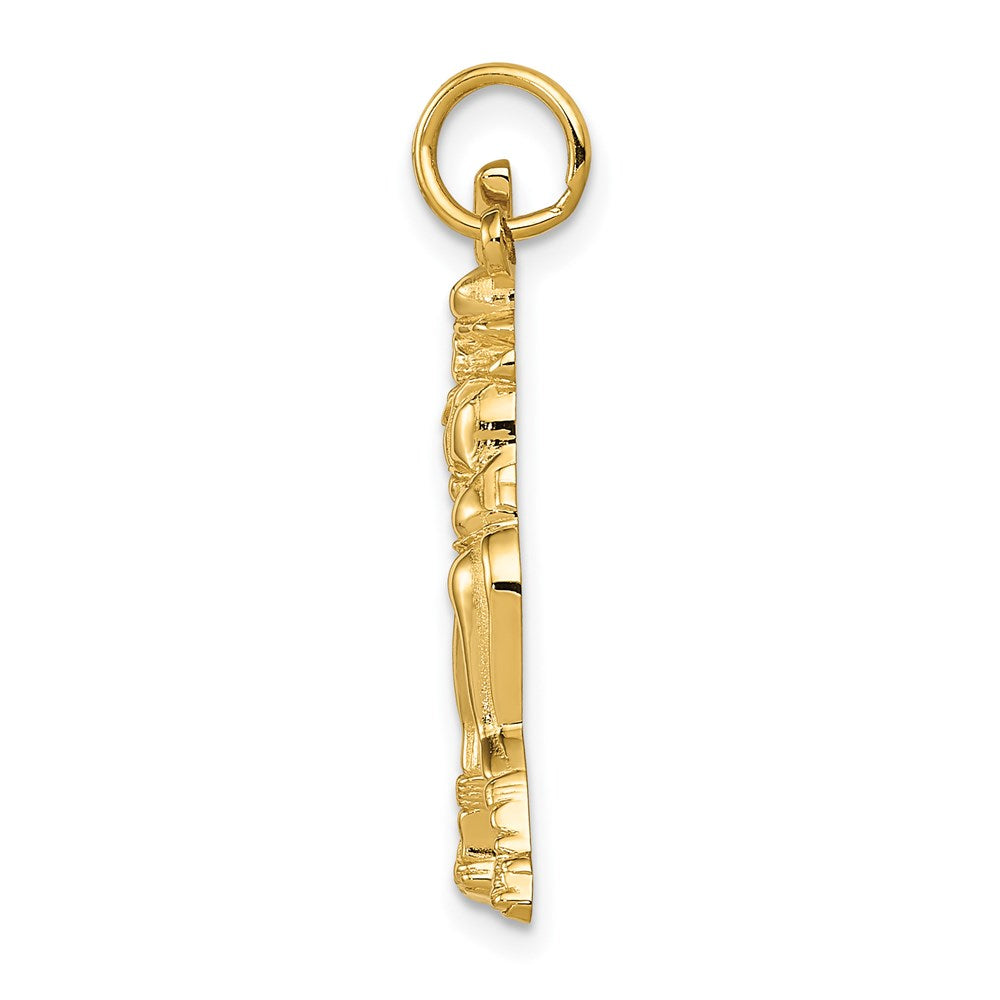 Million Charms 14K Yellow Gold Themed Female Sports Baseball Batter Charm