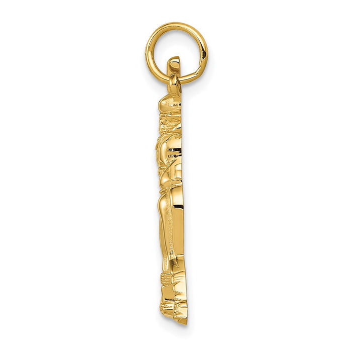 Million Charms 14K Yellow Gold Themed Female Sports Baseball Batter Charm