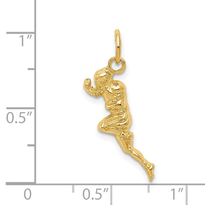 Million Charms 14K Yellow Gold Themed Sports Football Player Charm