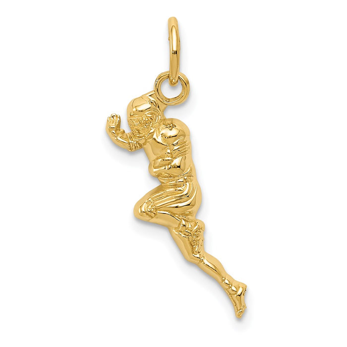 Million Charms 14K Yellow Gold Themed Sports Football Player Charm