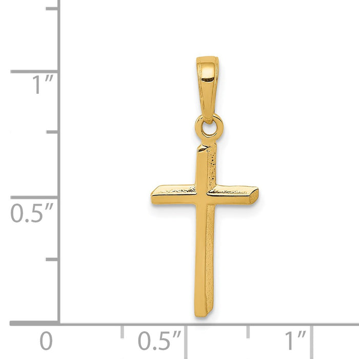 Million Charms 14K Yellow Gold Themed Polished Relgious Cross Pendant