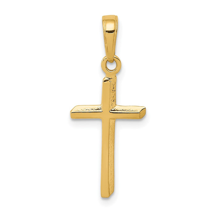 Million Charms 14K Yellow Gold Themed Polished Relgious Cross Pendant