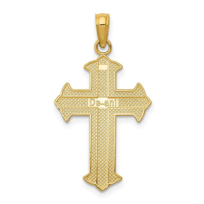 Million Charms 14K Yellow Gold Themed Passion Relgious Cross Pendant