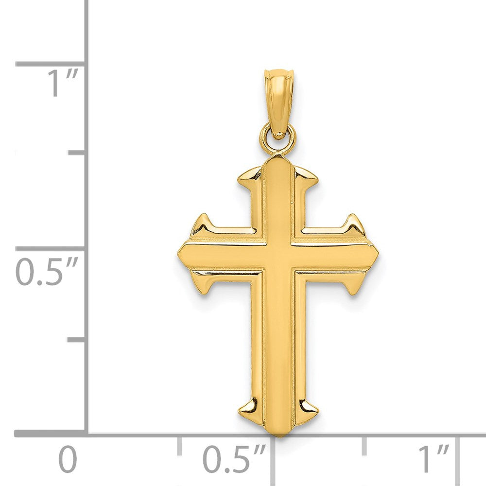 Million Charms 14K Yellow Gold Themed Passion Relgious Cross Pendant