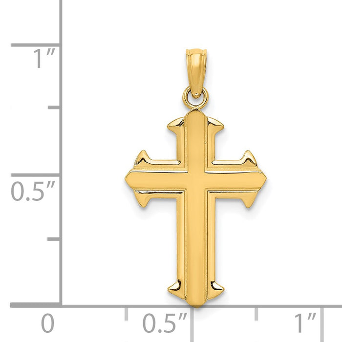 Million Charms 14K Yellow Gold Themed Passion Relgious Cross Pendant