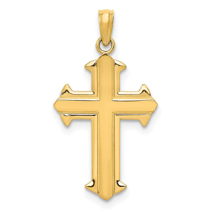 Million Charms 14K Yellow Gold Themed Passion Relgious Cross Pendant