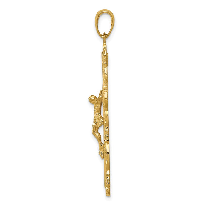 Million Charms 14K Yellow Gold Themed Relgious Crucifix Pendant