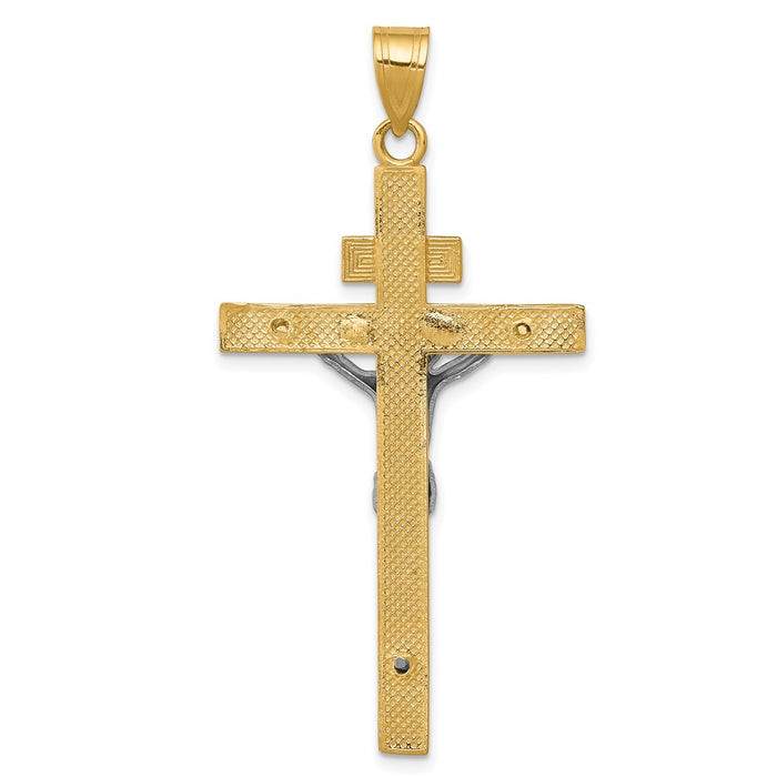 Million Charms 14K Two-Tone Inri Relgious Crucifix Pendant