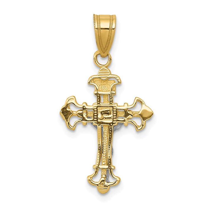 Million Charms 14K Two-Tone Inri Relgious Crucifix Charm