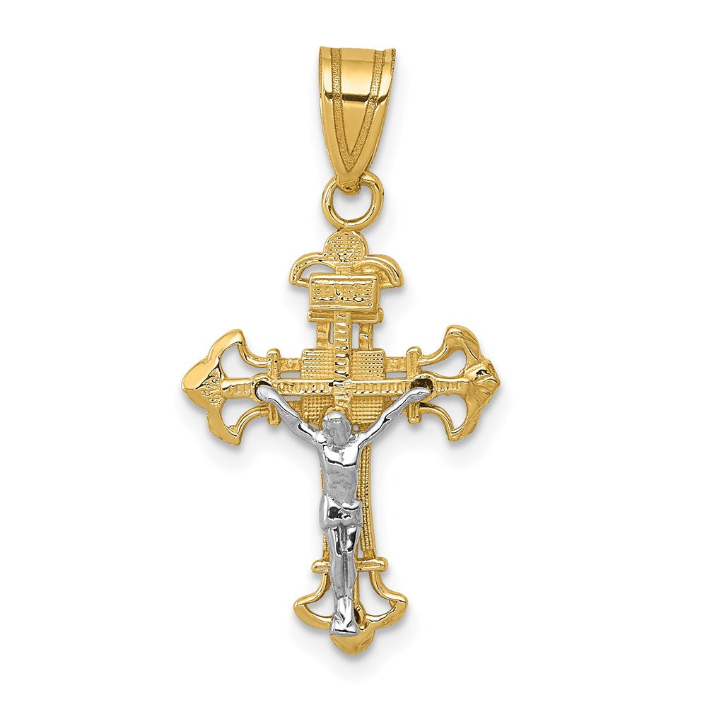 Million Charms 14K Two-Tone Inri Relgious Crucifix Charm